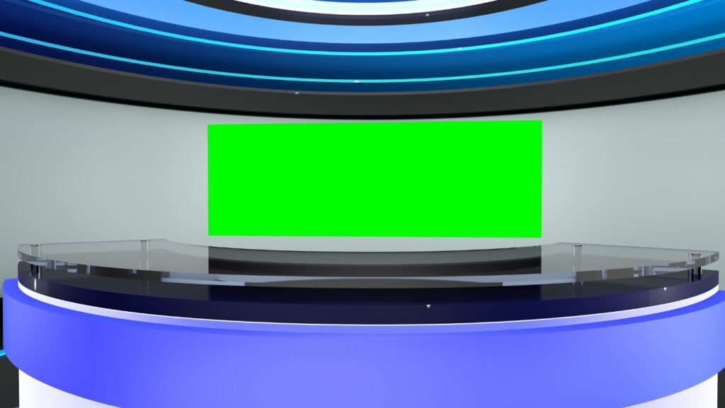 news studio green screen